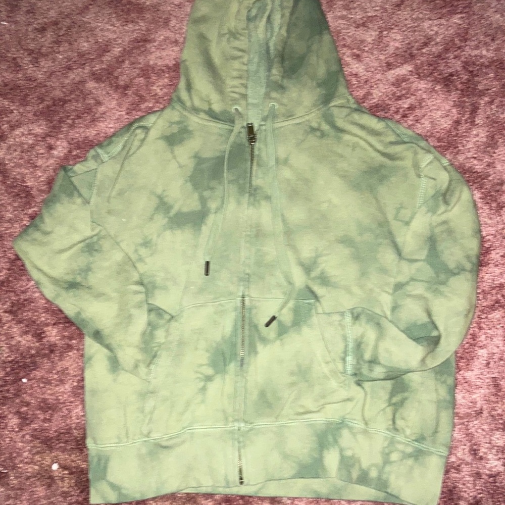 Old navy green tie-dye zip up jacket.
